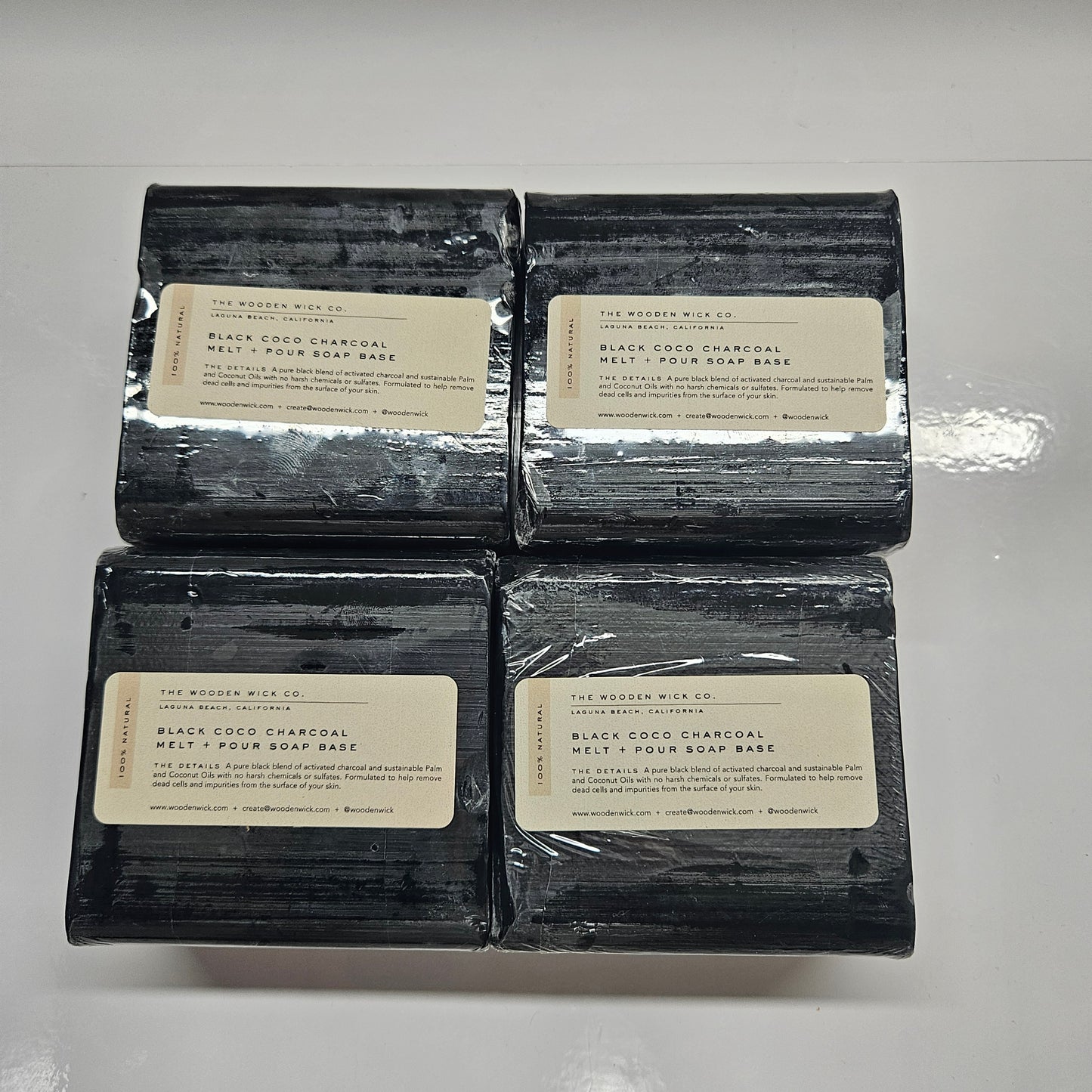 ALL NATURAL - BLACK COCO CHARCOAL MELT AND POUR SOAP BASE - 4LBS