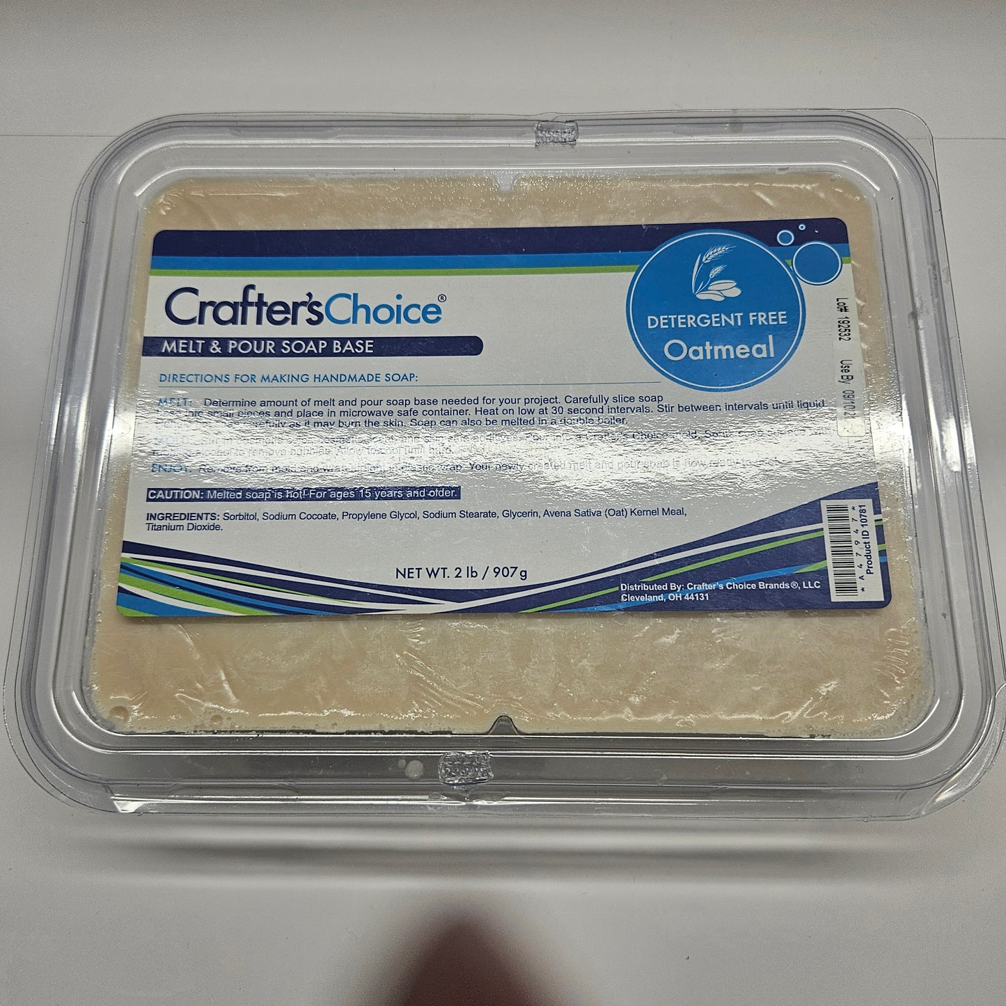DETERGENT FREE THREE BUTTER AND OATMEAL MELT & POUR SOAP BASE - 10LBS- CRAFTERS CHOICE
