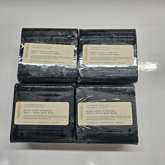 ALL NATURAL - BLACK COCO CHARCOAL MELT AND POUR SOAP BASE - 4LBS